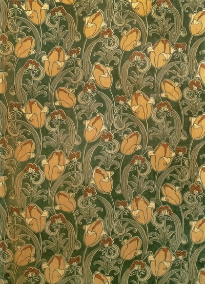 توليب ، تصميم للاستوديو الفضي ، حوالي 1898 (قطيفة مطبوعة) بواسطة جون إيلينجورث (أتر. إلى) كاي