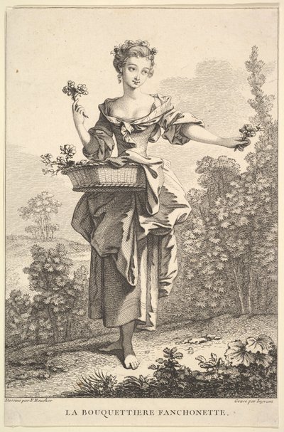 The Flower Girl Fanchonette1741-63. بواسطة جون انجرام
