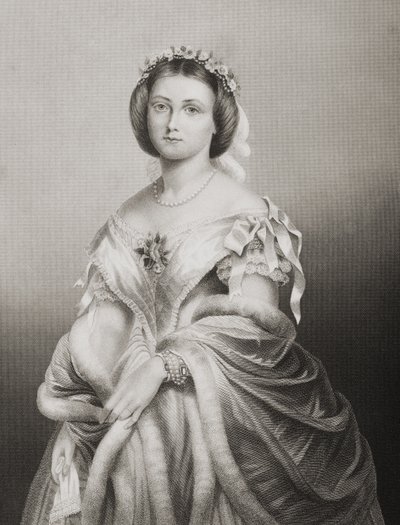 صاحبة السمو الملكي الأميرة فيكتوريا أديلايد ماريا لويزا (1840-1901) الأميرة الملكية في إنجلترا ، نقشت بواسطة DJ Pound من صورة ، من "غرفة الرسم للشخصيات البارزة ، المجلد 2" ، المنشورة في Lo بواسطة جون جابيز إدوين بيزلي مايال