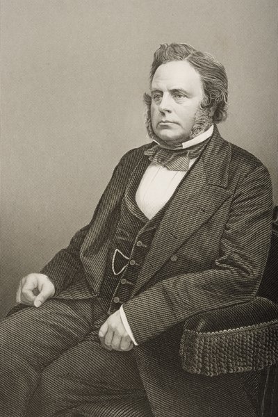 جون برايت (1811-1889) محفور بواسطة DJ Pound من صورة فوتوغرافية ، من "غرفة الرسم للشخصيات البارزة ، المجلد 2" ، نُشر في لندن ، 1860 (النقش) بواسطة جون جابيز إدوين بيزلي مايال