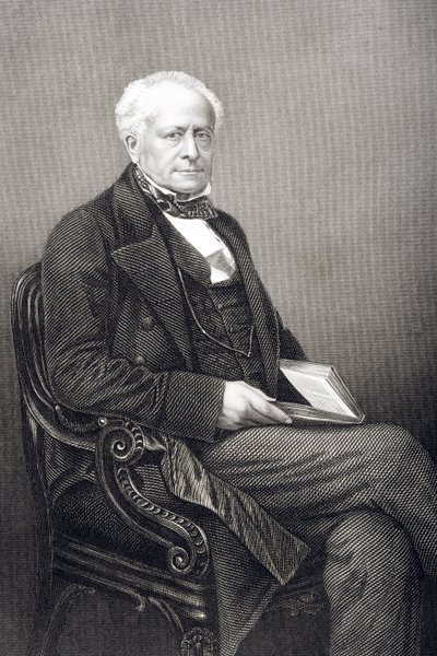 السير فيتزروي كيلي (1796-1880) منقوش بواسطة DJ Pound من صورة فوتوغرافية ، من "غرفة الرسم للشخصيات البارزة ، المجلد 2" ، نُشر في لندن ، 1860 بواسطة جون جابيز إدوين بيزلي مايال