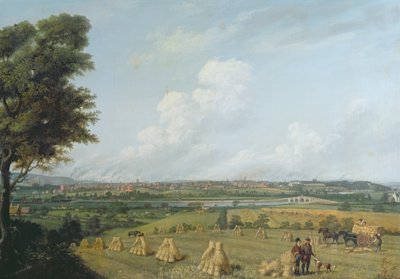 منظر لبريستون من Penwortham Hill ، c.1821 بواسطة جون جينكينسون