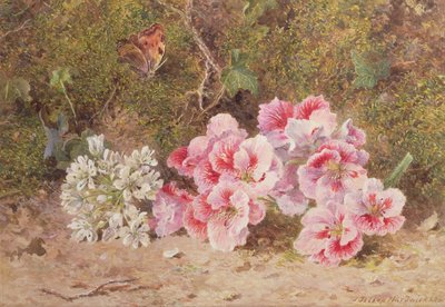 الفراشة والزهور بواسطة John Jessop Hardwick