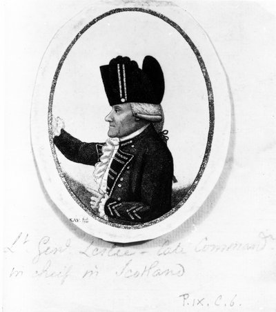العسل. ألكسندر ليزلي (الفوج التاسع من القدم) ، رسم توضيحي من "صور Kays" ، 1789 بواسطة جون كاي