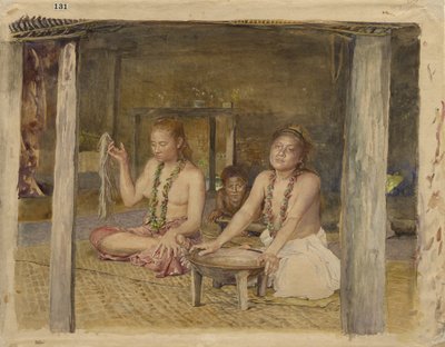 سيفا مع Siakumu صنع الكافا في بيت Tofae ، c.1893 بواسطة جون لا فارج أو لافارج