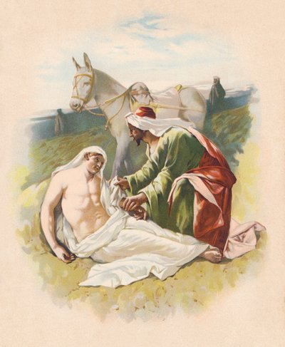 السامري الصالح (طباعة حجرية ملونة) بواسطة جون لوسون