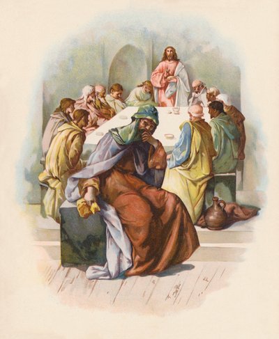 العشاء الأخير (طباعة حجرية ملونة) بواسطة جون لوسون