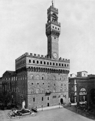 Palazzo Vecchio في فلورنسا (صورة b / w) بواسطة جون لوسون ستودارد