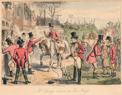 'السيد. سبونج يصل إلى Sir Arry's ، 1865. الفنانين: John Leech ، Hablot Knight Browne. بواسطة جون ليش ، هابلوت نايت براون