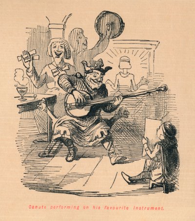 أداء Canute على آلة موسيقية مفضلة ، c1860 ، c1860 بواسطة جون ليتش