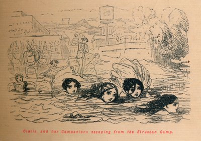 كلويليا ورفاقها الفارين من معسكر إتروسكان ، 1852 بواسطة جون ليتش