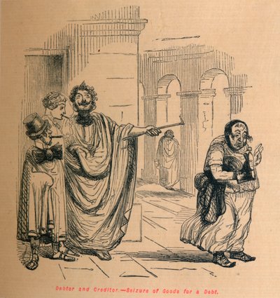 المدين والدائن - الاستيلاء على السلع للديون ، 1852 بواسطة جون ليتش