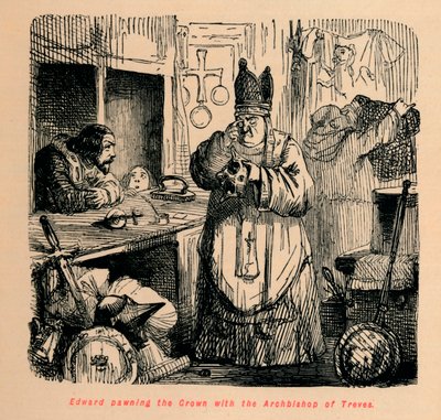 إدوارد يرهن التاج مع رئيس أساقفة تريفيس ، c1860 ، c1860 بواسطة جون ليتش