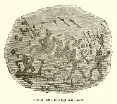ميدان المعركة (في الضباب) بالقرب من Barnet بواسطة John Leech
