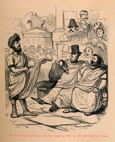 معالي Q فابيوس يقدم السلام أو الحرب لمجلس الشيوخ القرطاجي ، 1852 بواسطة جون ليتش