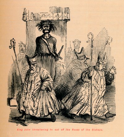 الملك جون يهدد بقطع أنوف الأساقفة ، c1860 ، c1860 بواسطة جون ليتش