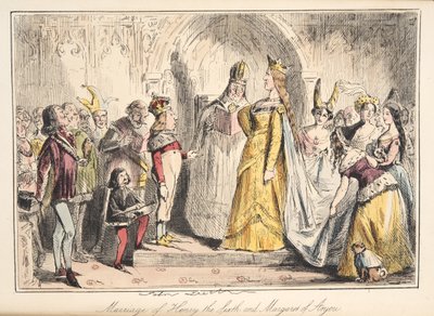 زواج هنري السادس ، مع مارغريت أنجو ، من التاريخ الهزلي لإنجلترا ، حانة. 1864 (النقش اليدوي) بواسطة جون ليتش