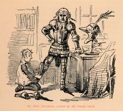 السيد أوين غليندور مسلح بكاتبه الموثوق ، c1860 ، c1860 بواسطة جون ليتش