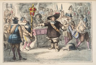 خذ هذا البابلي ، كرومويل الذي يحل البرلمان الطويل ، من التاريخ الهزلي لإنجلترا ، الحانة. 1864 (النقش اليدوي) بواسطة جون ليتش