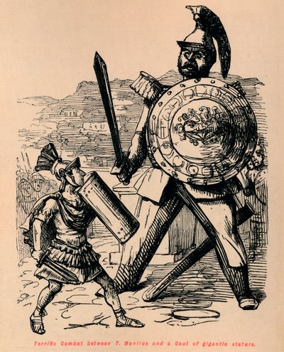 قتال رائع بين T Manlius و Gaul of Gigiant مكانة ، 1852 بواسطة جون ليتش