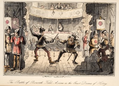 The Battle of Bosworth Field: A Scene from the Great Drama of History، from The Comic History of England، pub. 1864 (النقش اليدوي) بواسطة جون ليتش