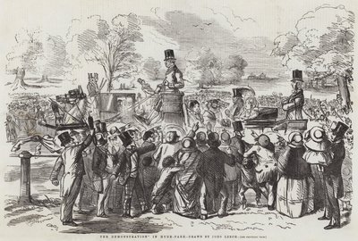 التظاهر في هايد بارك بواسطة John Leech