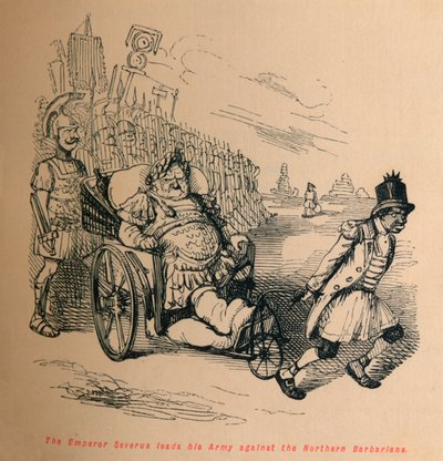 يقود الإمبراطور سيفيروس جيشه ضد البرابرة الشماليين ، c1860 ، c1860 بواسطة جون ليتش