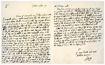 رسالة من جون لوك إلى هانز سلون ، 2 ديسمبر 1699. بواسطة جون لوك