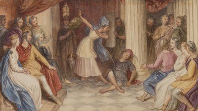 Pyramus and Thisbe ، Midsummer Nights Dream ، Act V ، Scene I ، c.1840 (مرحاض على ورق) بواسطة جون ماسي رايت