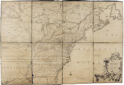 خريطة للسيادة البريطانية والفرنسية في أمريكا الشمالية بقلم ميتشل بواسطة جون ميتشل