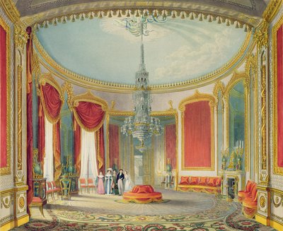الصالون في مرحلته النهائية من مناظر الجناح الملكي ، برايتون لجون ناش ، 1826 (طباعة) بواسطة جون ناش