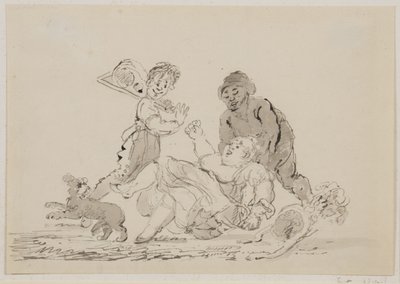 حادث شارع ، 1804 (قلم ، فرشاة وحبر على ورق) بواسطة جون نيكسون