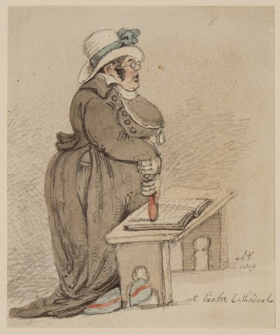 في كاتدرائية إكستر ، 1809 (قلم وحبر وفرشاة ومرحاض على ورق) بواسطة جون نيكسون