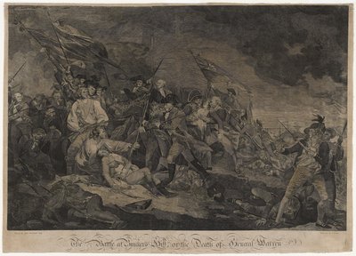 المعركة في بنكر هيل ، أو موت الجنرال وارين ، ج. 1798-1817 (نقش) بواسطة جون نورمان