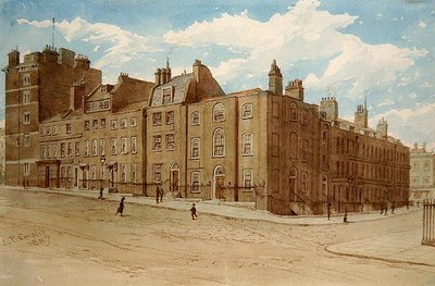 منظر لـ Old Cobham Row وجزء من Cold Bath Square ، Finsbury بواسطة جون فيليب إمسلي