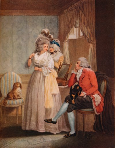 خلع الملابس ل حفلة تنكرية. Laetitia الذباب من التأمل إلى الترفيه العام ، 1789 بواسطة جون رافائيل سميث