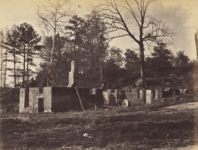 أطلال على جاينز ميل ، فيرجينيا. ، أبريل 1865 (طباعة زلال مثبتة على ورق منسوج) بواسطة جون ريكي