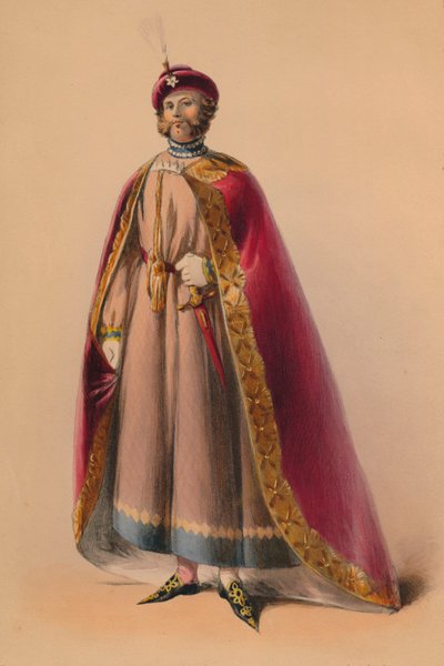 ضيف في زي الملكة فيكتورياس بال كوستوميه ، 12 مايو 1842 ، 1843. بواسطة جون ريتشارد كوك سميث