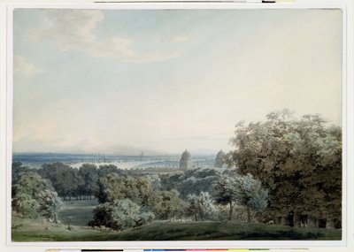 لندن من Greenwich Hill ، c.1791 (مرحاض ، حبر أسود وغسل فوق الجرافيت على ورق منسوج) بواسطة جون روبرت Cozens