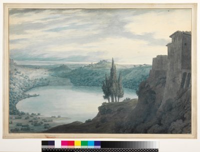 No.3464 Lake Nemi ، Campagna ، إيطاليا ، 1788 (مرحاض ، حبر وقلم رصاص) بواسطة جون روبرت Cozens