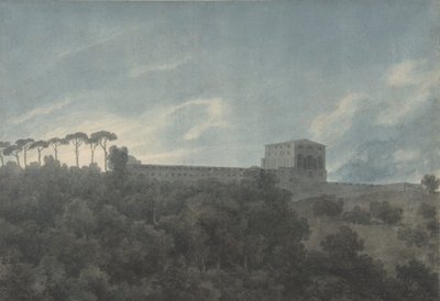 منظر لفيلا لانتي في جانيكولوم في روما ، 1782-83. بواسطة جون روبرت Cozens