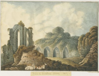 دير كروكسدين: الرسم بالألوان المائية بواسطة جون روبرت Fernyhough