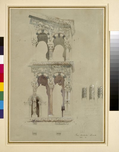 تفاصيل واجهة سان ميشيل في فورو ، لوكا ، 1845 م على الورق بواسطة جون روسكين