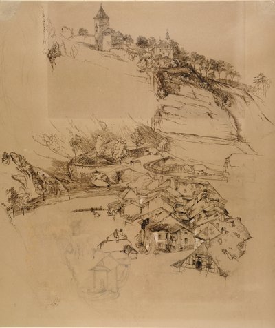 فريبورغ ، سويسرا: رسم بالقلم ، يوليو أو أغسطس - سبتمبر 1856 بواسطة جون روسكين