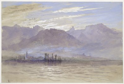 صباحًا في الربيع ، مع رياح شمالية شرقية ، في فيفي ، مايو - يونيو 1849 أو 1 مايو 1869 (ألوان مائية وألوان الجسم فوق الجرافيت على ورق نسج رمادي باهت) بواسطة جون روسكين