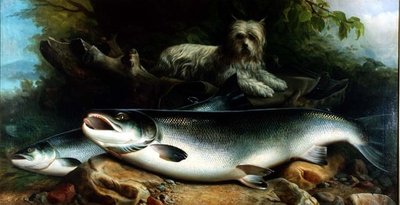 حراسة صيد اليوم. a Skye Terrier مع الديك والدجاجة السلمون بواسطة جون راسل