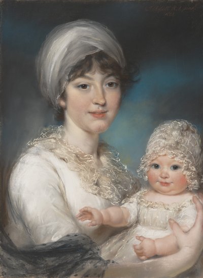 السيدة روبرت شيرلوك هنريتا آن جين راسل ، 1775-1849 وابنتها آن ، 1801. بواسطة جون راسل