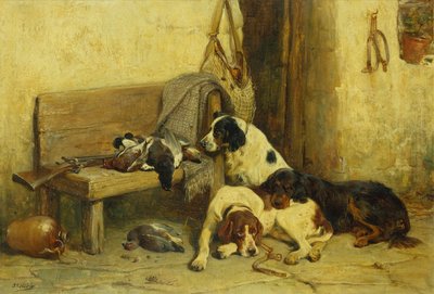 Gundogs مع حقيبة اليوم (زيت على قماش) بواسطة جون سارجنت نوبل