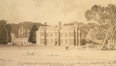 فيلبريج هول ، نورفولك ، 1818 (قلم رصاص وغسل رمادي على ورق) بواسطة جون سيل كوتمان