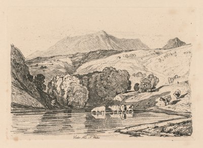 دراسات مجانية اللوحة 15 هي السقوط ، قزحية ، شمال ويلز ، 1838. بواسطة جون سيل كوتمان